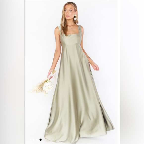 Show Me Your Mumu - Madi Gown Gold Colored Luxe Satin Full Length Medi… - Picture 4 of 12